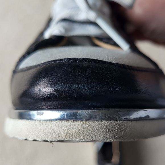 Ron White Italian Novella Quilted Sneaker Black & Silver Size 38 (US 7-7.5) - Picture 6 of 12